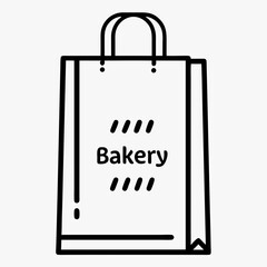 Bakery paper bag with logo design in minimalist style  
