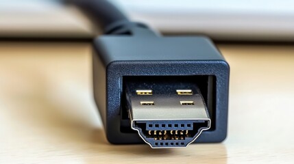 Close-up view of a digital cable connector.