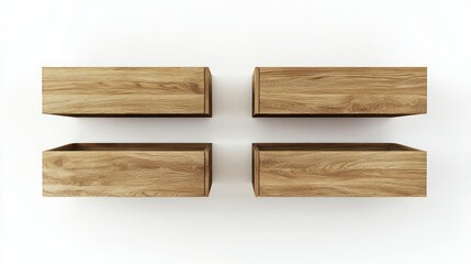 Obraz premium Floating drawer units isolated on white background