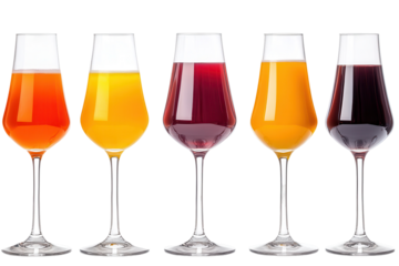 Assorted beverages in glasses
