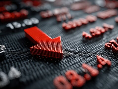 red arrow down the stock market