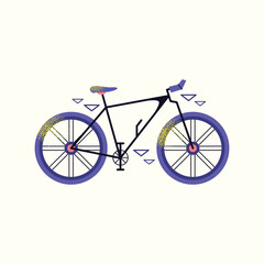 Set of cycling gear and accessories road bike, helmet, gloves, sunglasses, bottle, jersey, shorts, shoes, chain, saddle, wheels, socks. Flat vector illustration Cycling sport outdoor activity concept