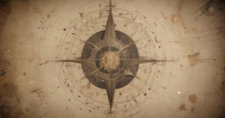 Fototapeta premium Faded celestial atlas, intricate star constellations, aged paper texture, celestial, nebula, stars