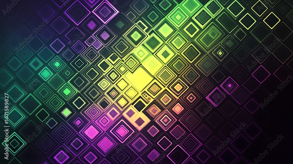 Poster abstract colorful square pattern.