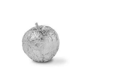 Image of an apple wrapped in foil