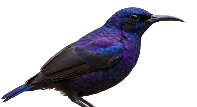 Purple Sunbird Feeding from Flower