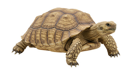 Obraz premium Sulcata Tortoise Walking on Dry Ground