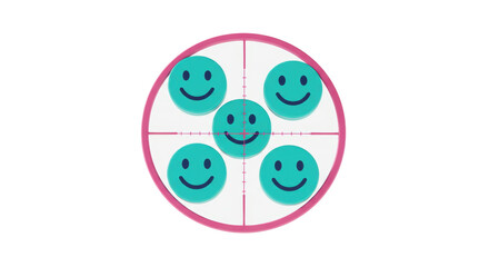 Isolated Smiley Faces in Crosshairs