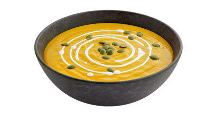 Creamy Roasted Pumpkin Soup in Charcoal Bowl White