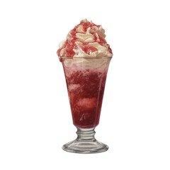 Delightful sundae dessert transparent background food photography studio setup close-up sweet treat