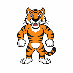 tiger, animal, cartoon, cat, illustration, vector, wild, mammal, zoo, wildlife, cub, striped, fun, nature, cute, isolated, animals, feline, art, jungle, character, safari, funny, predator, baby