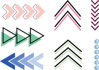 Colorful Geometric Arrows and Dots for Creative Design Background