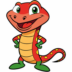 Fototapeta premium cartoon snake with a snake