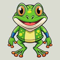 Obraz premium green frog cartoon