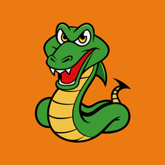 Fototapeta premium green snake cartoon