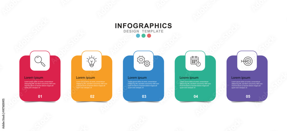 Fototapete vector infographic label design template with icons and 5 options or steps. for your business data. 