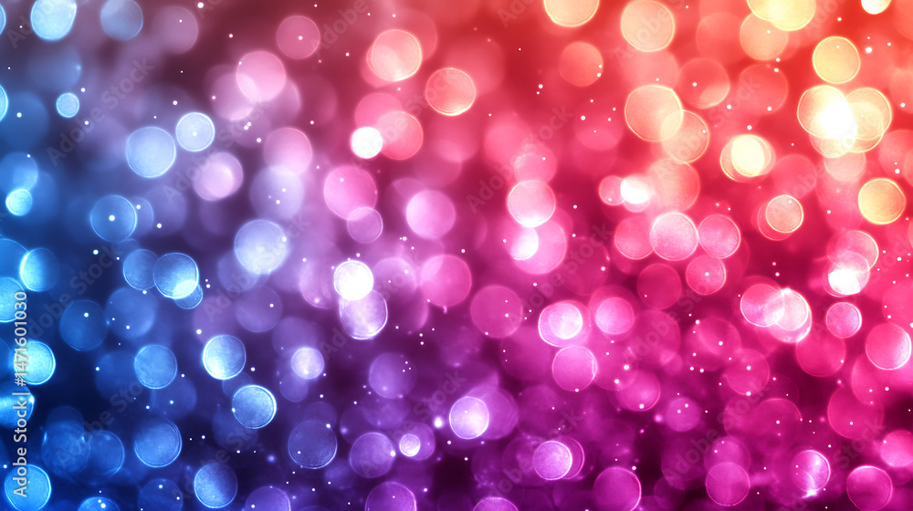 Poster abstract gradient bokeh background with sparkling light effects and blurred colorful circles creates