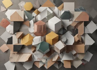 Geometric collage template with image placeholders,  frame,  design element,  visual design