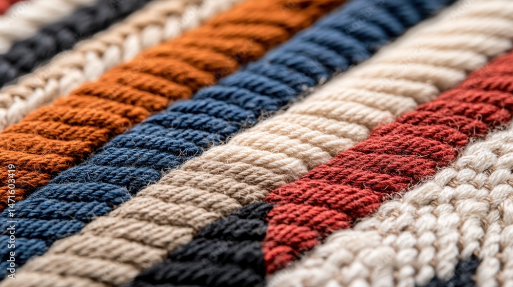 Poster handstitched concept, close-up of handstitched fabric coaster with intricate patterns and textures f