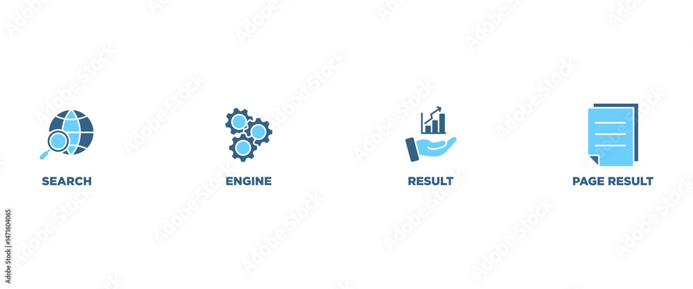 Poster serp banner web icon vector illustration concept for search engine result page with icon of web sear