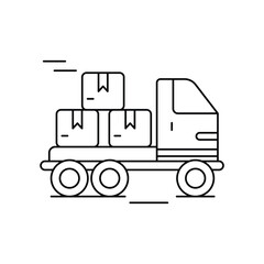 logistics delivery lineal icon with white background vector stock illustration