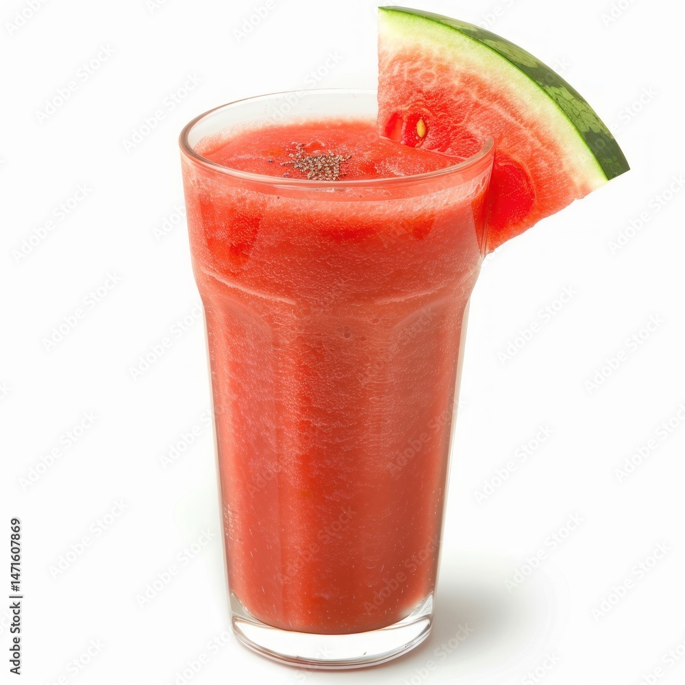 Poster refreshing watermelon smoothie with slice