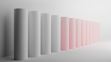 Obraz premium Pastel Columns in Clean Arrangement