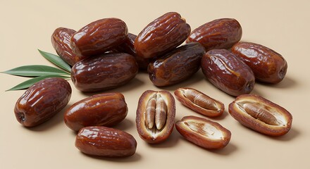Gleaming dates halfopen inviting desert sweetness
