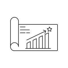 development plan lineal icon with white background vector stock illustration