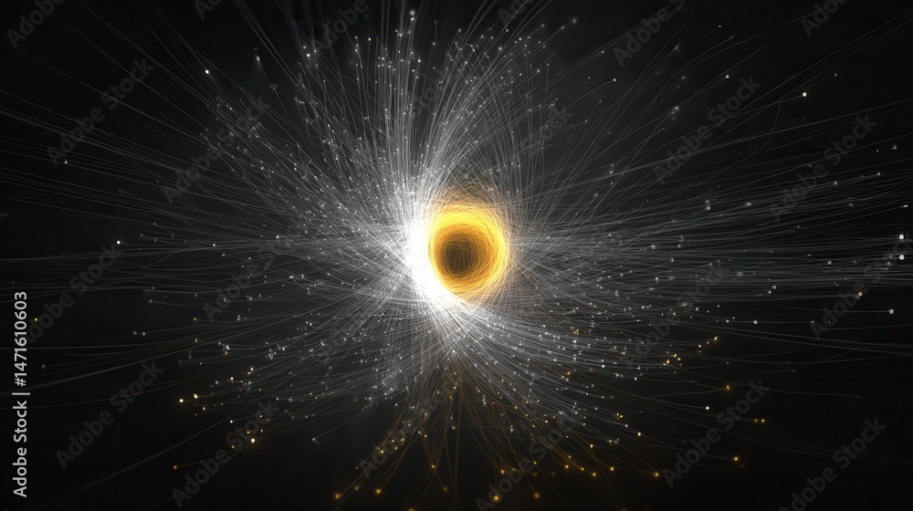 Poster abstract depiction of a cosmic entity with radiating light.