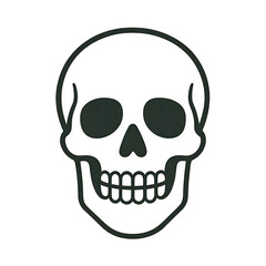 Obraz premium Minimalist Skull Outline Bold, Modern, and Iconic Design without background