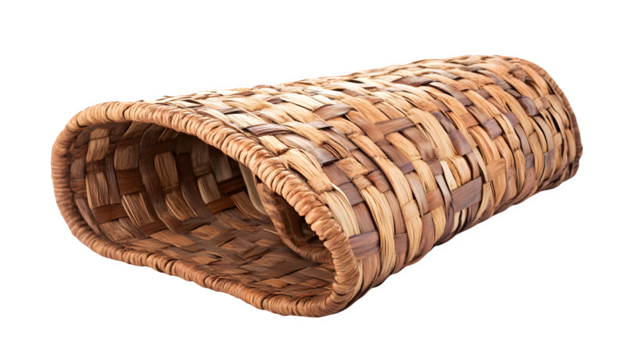 Woven reed outdoor privacy screen panel, lightweight natural material, tropical feel, hyperrealistic texture, isolated on transparent  background