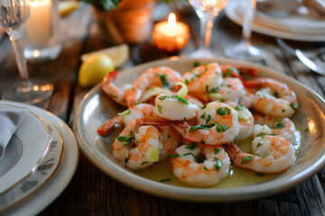 salad with shrimps and vegetables