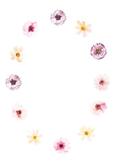 Romantic Watercolor Floral Wreath with Soft Pastel Flowers