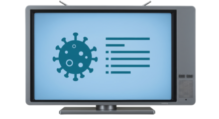 Isolated Television Set Displaying Virus Information