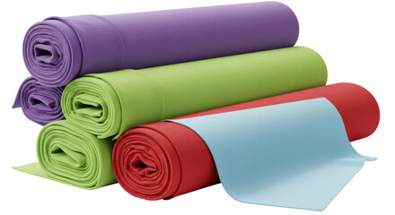 Isolated Rolled Fabrics Stack