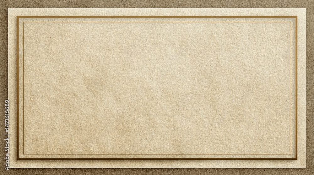 Fototapete rectangular beige textured background with a double border suitable for text or graphics.