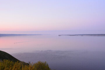 Misty Dawn Over a Tranquil River wallpaper