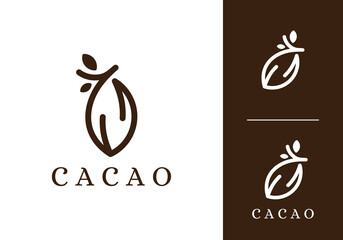simple nature cacao logo design vector	