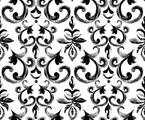 Watercolor motif pattern. Seamless tribal pattern design