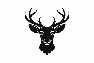 deer face logo sihouette black vector