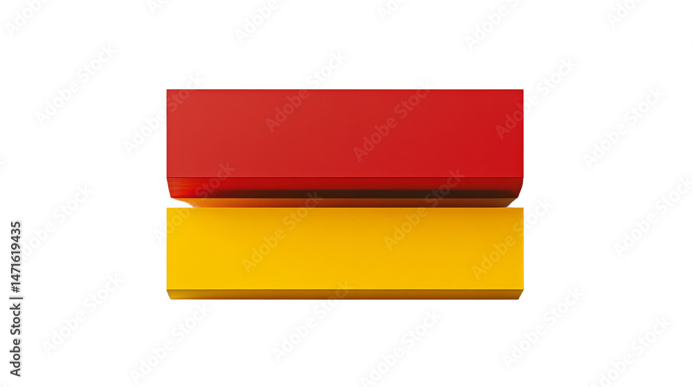 Leinwandbilder elegant minimalist abstract composition of red and gold rectangular forms