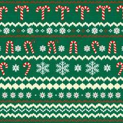 Elegant Nordic candy cane knit in festive symmetry.