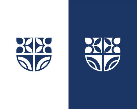 Modern Abstract Logo | Geometric and Leaf Elements, balanced Abstract Shield Logo, Designing a Logo for Trust and Sustainability, new logo, unique logo