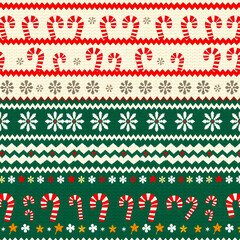 Elegant Nordic candy cane knit in festive symmetry.