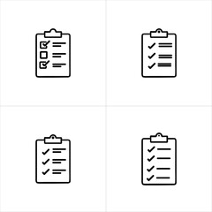 Checklist Evaluation icon set