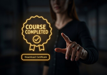 Online course completion badge and certificate