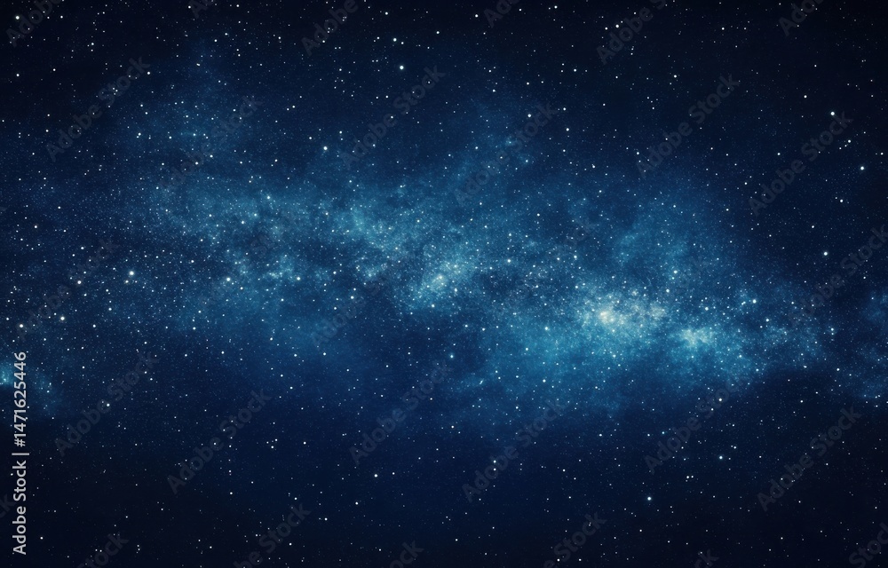 Poster a mesmerizing cosmic landscape featuring a dense cluster of stars and nebulae, painted in shades of 