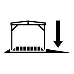 Vector silhouette icon design representing a loading dock ramp for warehouse and logistics purposes