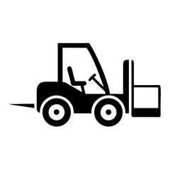 Black forklift silhouette icon industrial theme graphic design vector illustration (4)